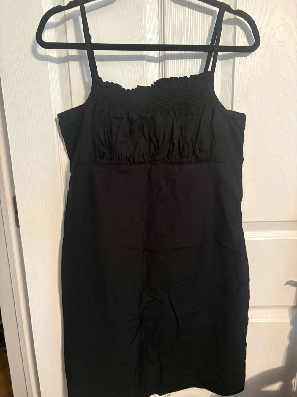 Classic Black Smocked Strap Dress - Women